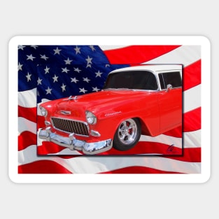 Patriotic 55 Chevy Sticker